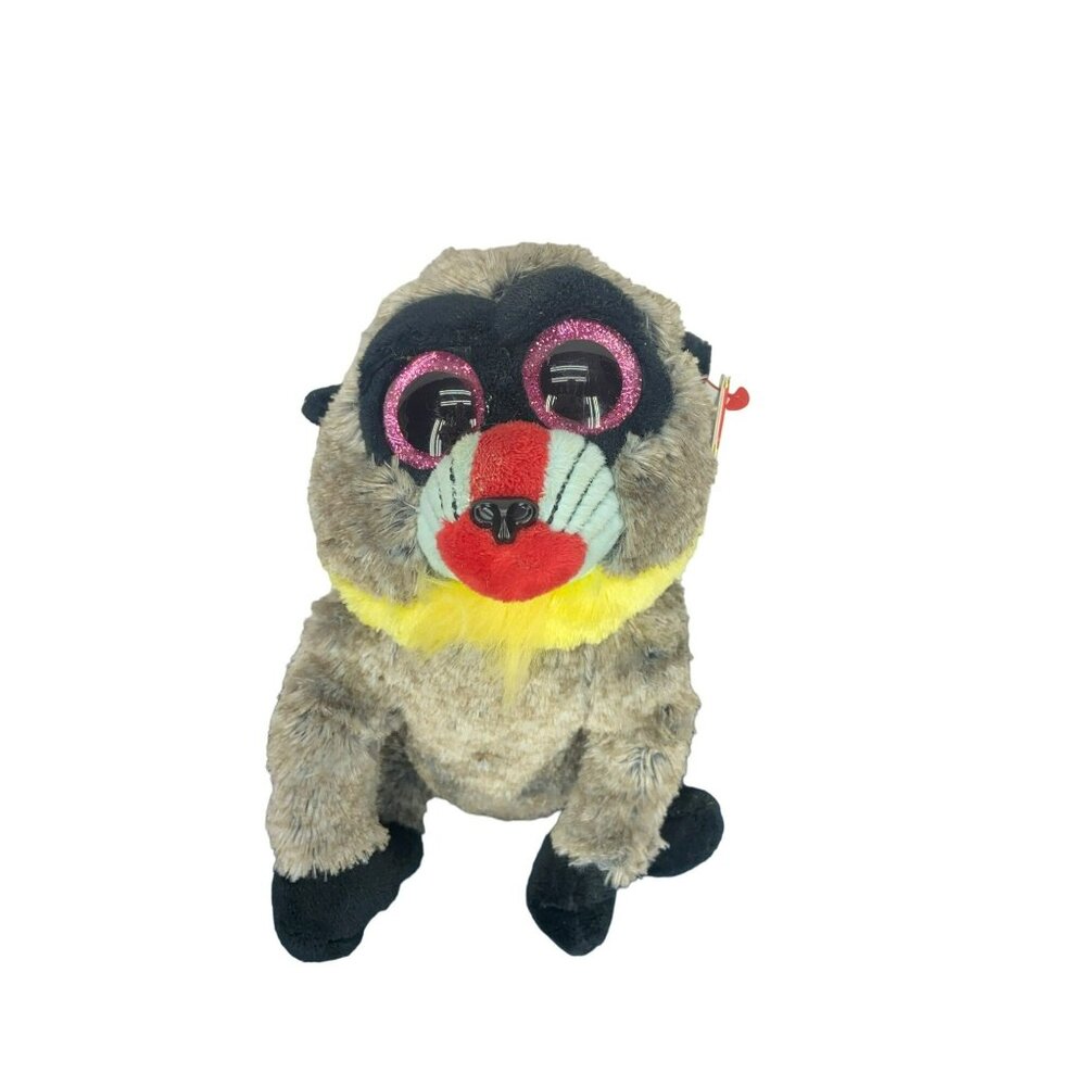 Ty Silk‎ Baboon Wasabi Beanie Boos Pink Glitter Eyes Plush Stuffed Toy